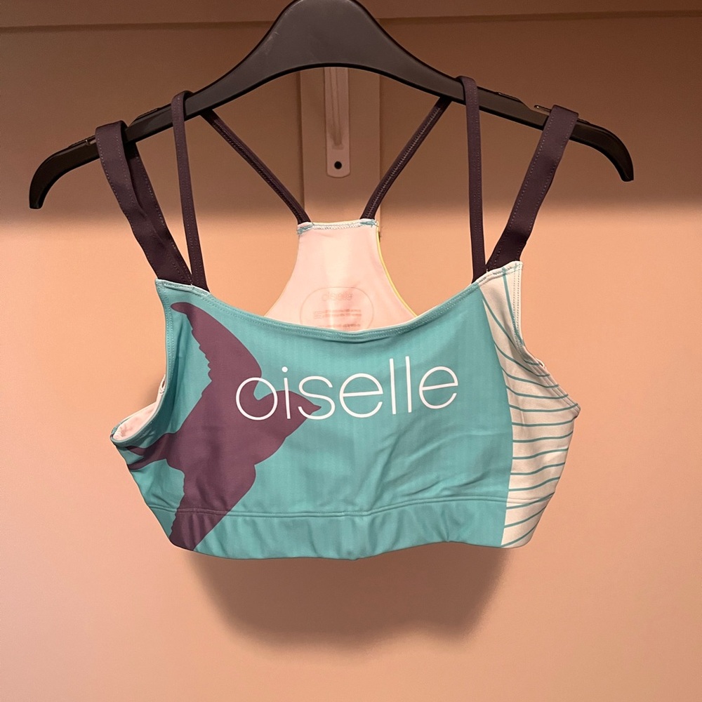 Oiselle Teal Team Bra
